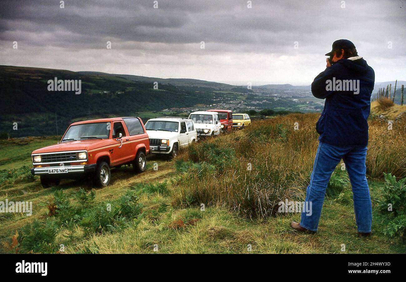 4x4 road trip along the drovers trail green lanes in England and Wales 1983 Stock Photo