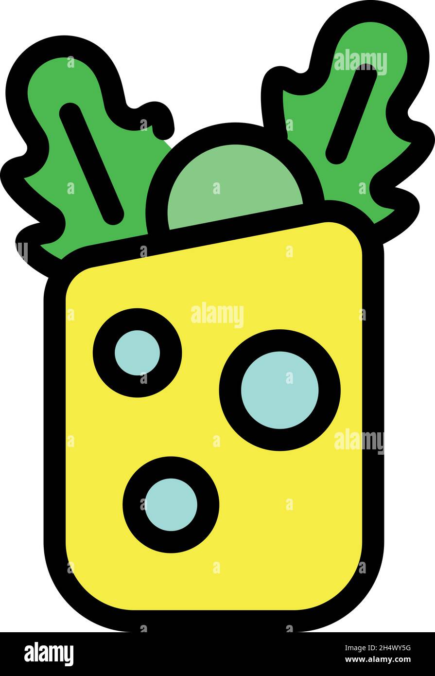 Kebab arugula icon. Outline kebab arugula vector icon color flat isolated Stock Vector