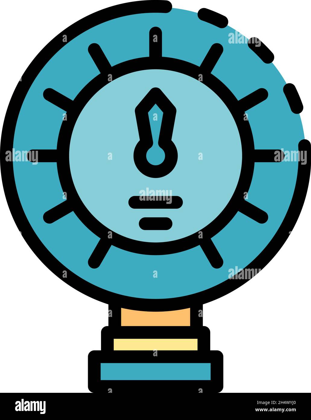 Manometer digital icon. Outline manometer digital vector icon color