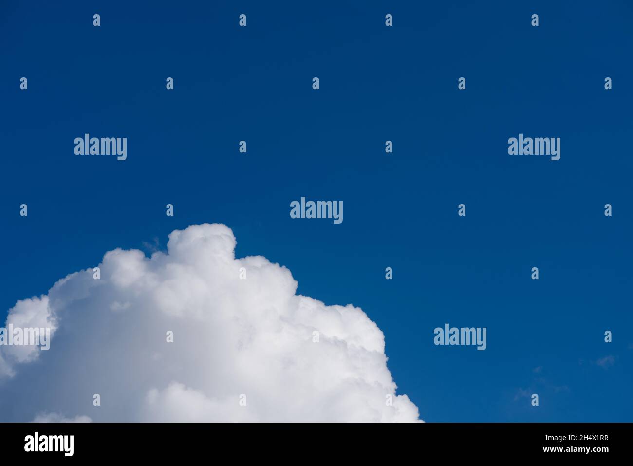 Fluffy white cloud on deep blue sky Stock Photo