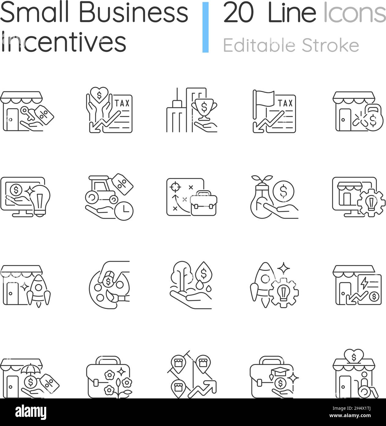 Small business incentives linear icons set Stock Vector Image & Art Alamy
