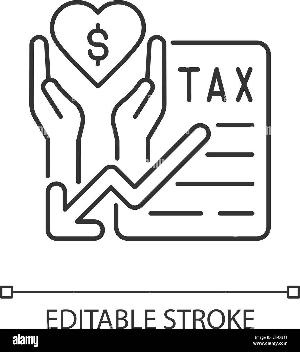 Tax reduction for charity linear icon Stock Vector Image & Art - Alamy