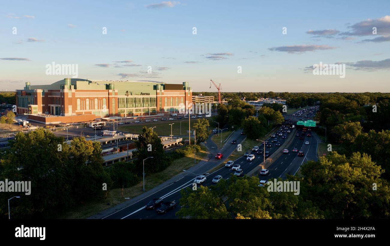 ELMONT, UNITED STATES - Oct 01, 2021: The beautiful view of the streets ...