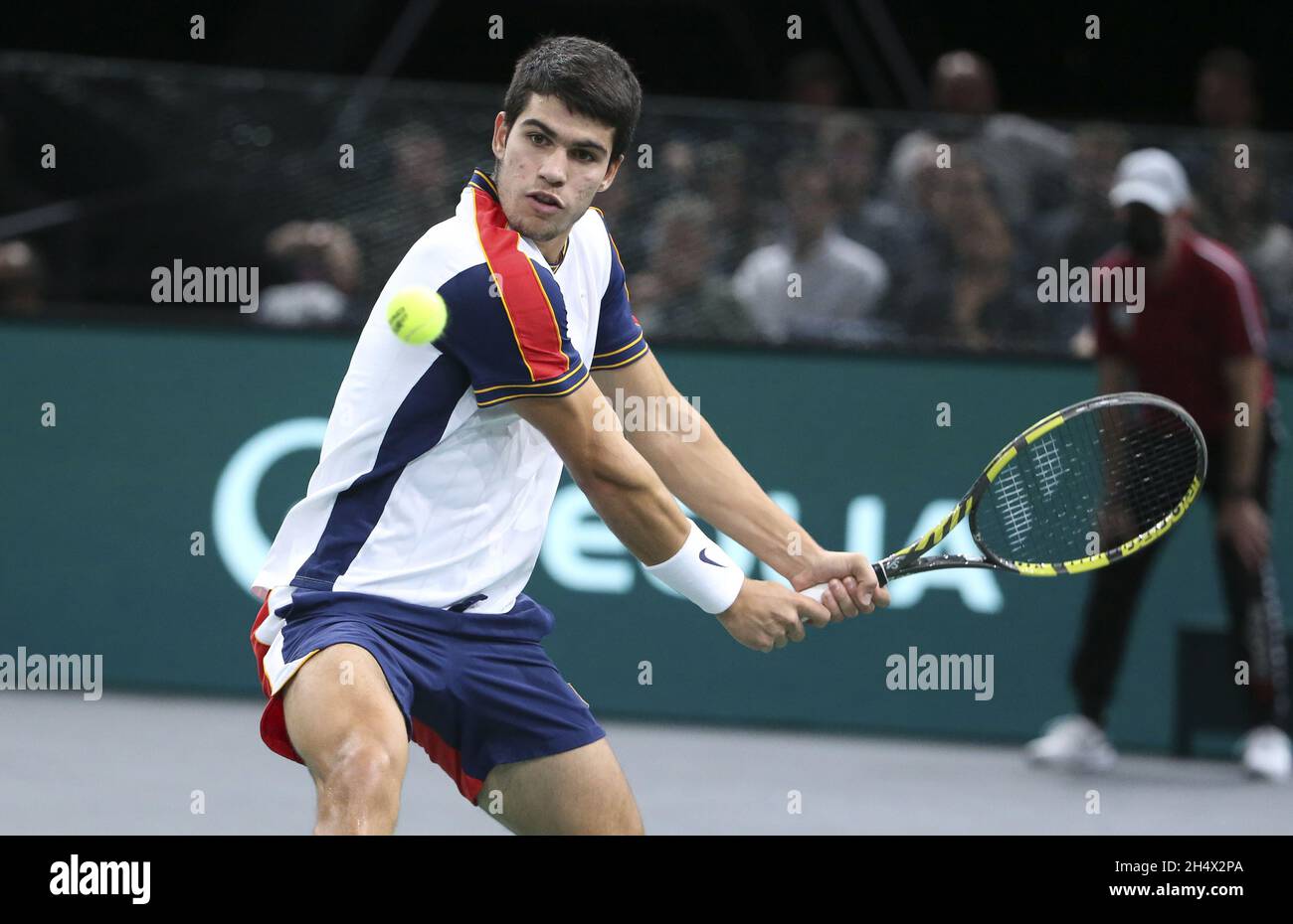 Carlos Alcaraz of Spain during the Rolex Paris Masters 2021, ATP Masters  1000 tennis tournament on November 4, 2021 at Accor Arena in Paris, France  - Photo: Jean Catuffe/DPPI/LiveMedia Stock Photo - Alamy