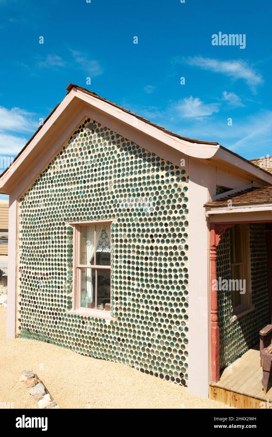 glass bottle house in ghost town of Rhyolite in Death Valley Nevada