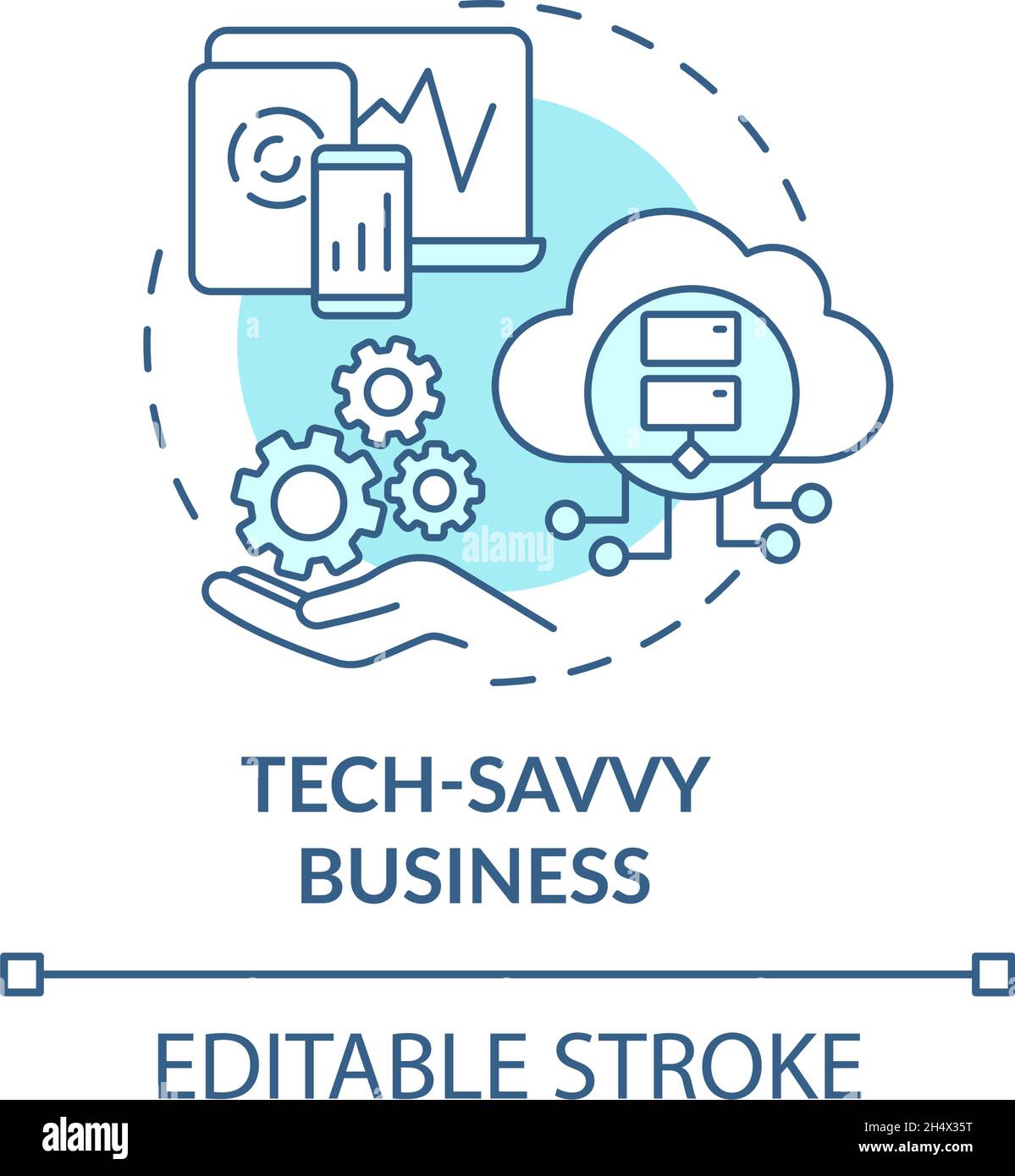 Tech savvy business blue concept icon Stock Vector Image & Art Alamy