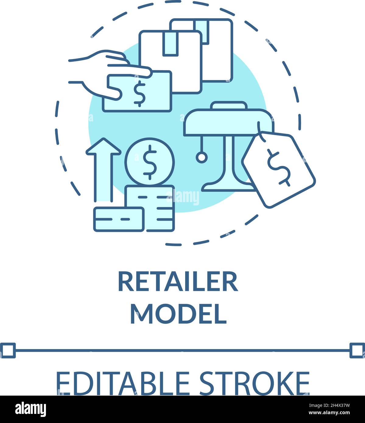 Retailer model blue concept icon Stock Vector Image & Art - Alamy