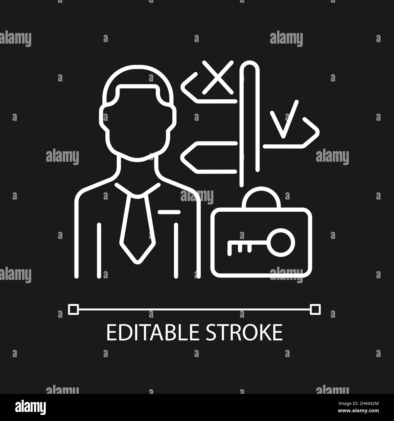 Portfolio manager white linear icon for dark theme Stock Vector Image ...