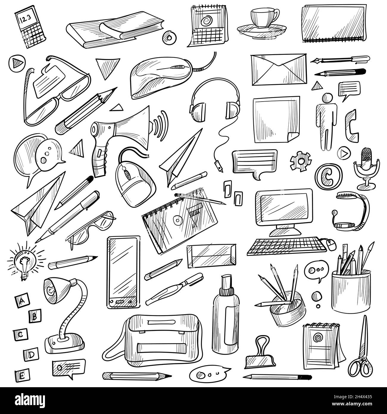 Hand draw doodle decorative set design Stock Vector Image & Art Alamy