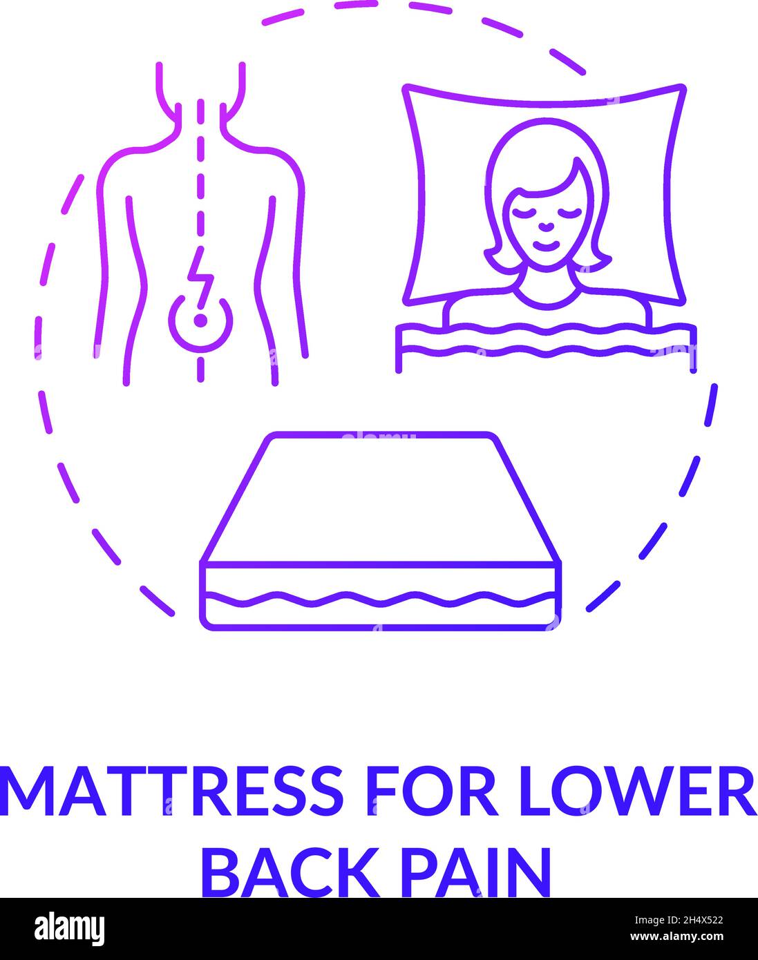 Mattress for lower back pain purple gradient concept icon Stock Vector Image & Art Alamy