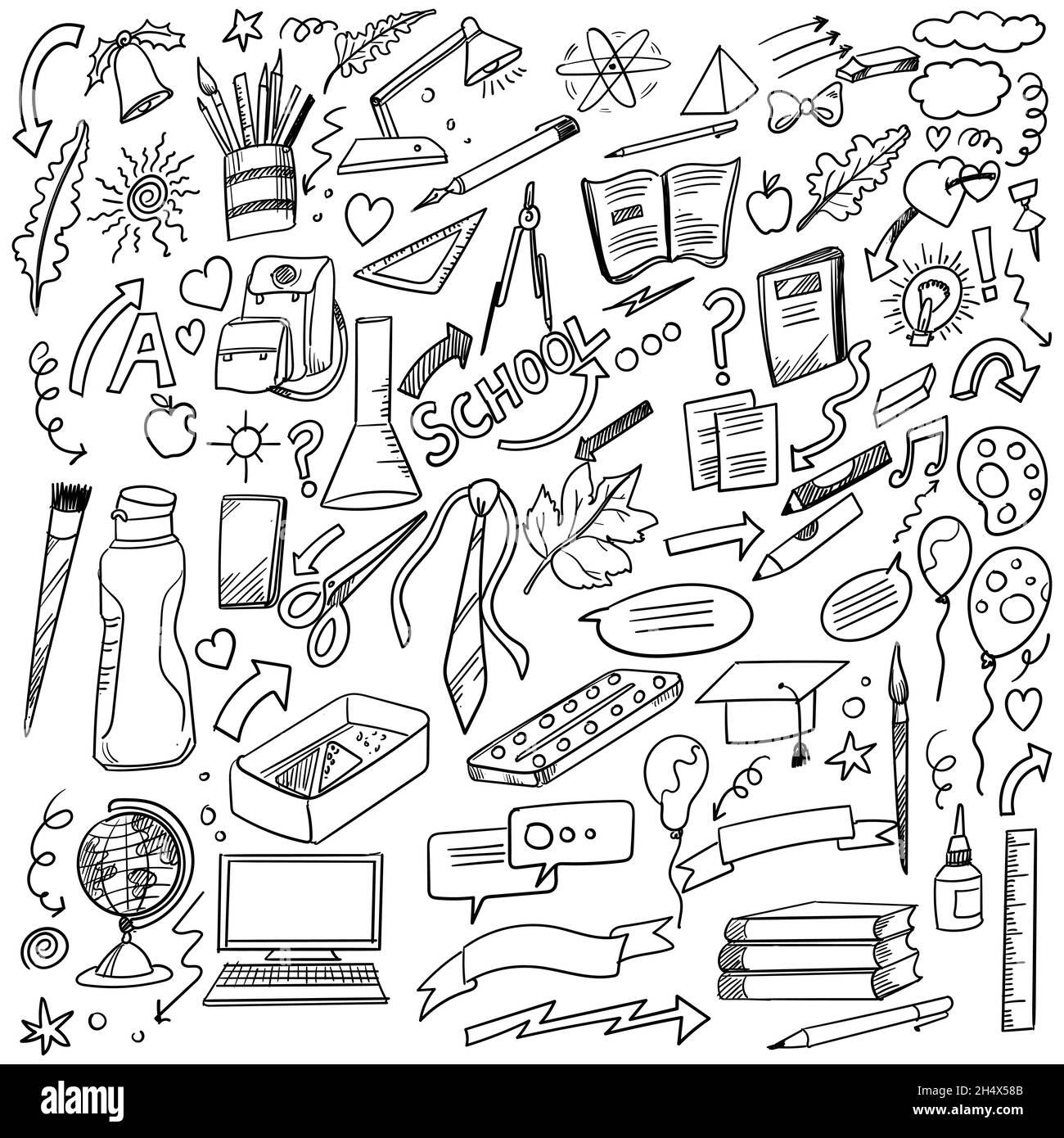 Hand draw doodle decorative set design Stock Vector Image & Art Alamy