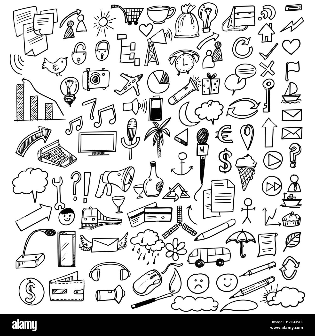 Hand draw doodle decorative set design Stock Vector Image & Art Alamy