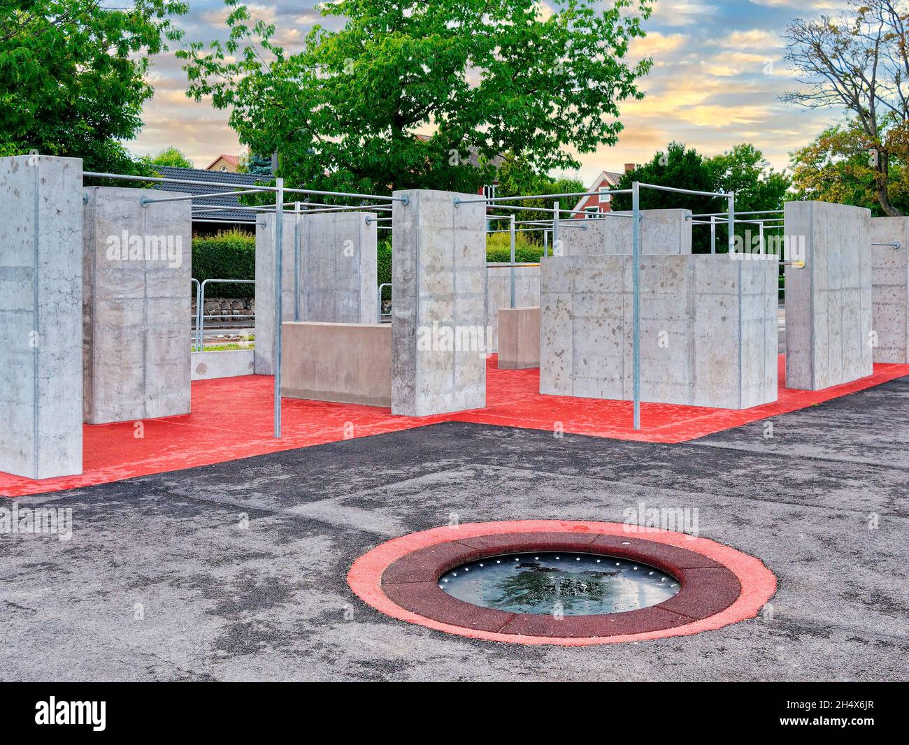 Parks Without Ramps Parkour equipment area at the public park empty no people Stock Photo ...