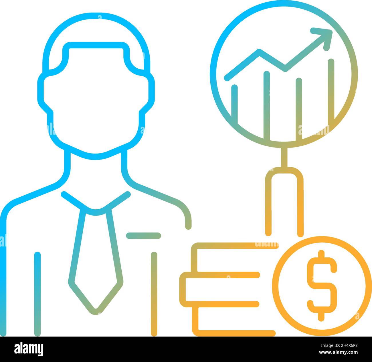 Financial analyst gradient linear vector icon Stock Vector Image & Art