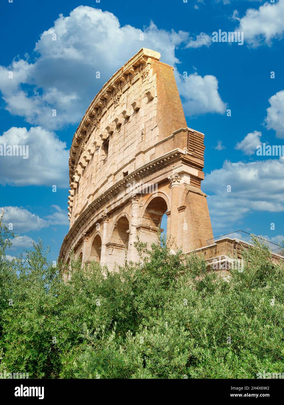 High section colosseum or coloseum in Rome Italy daytime Stock Photo