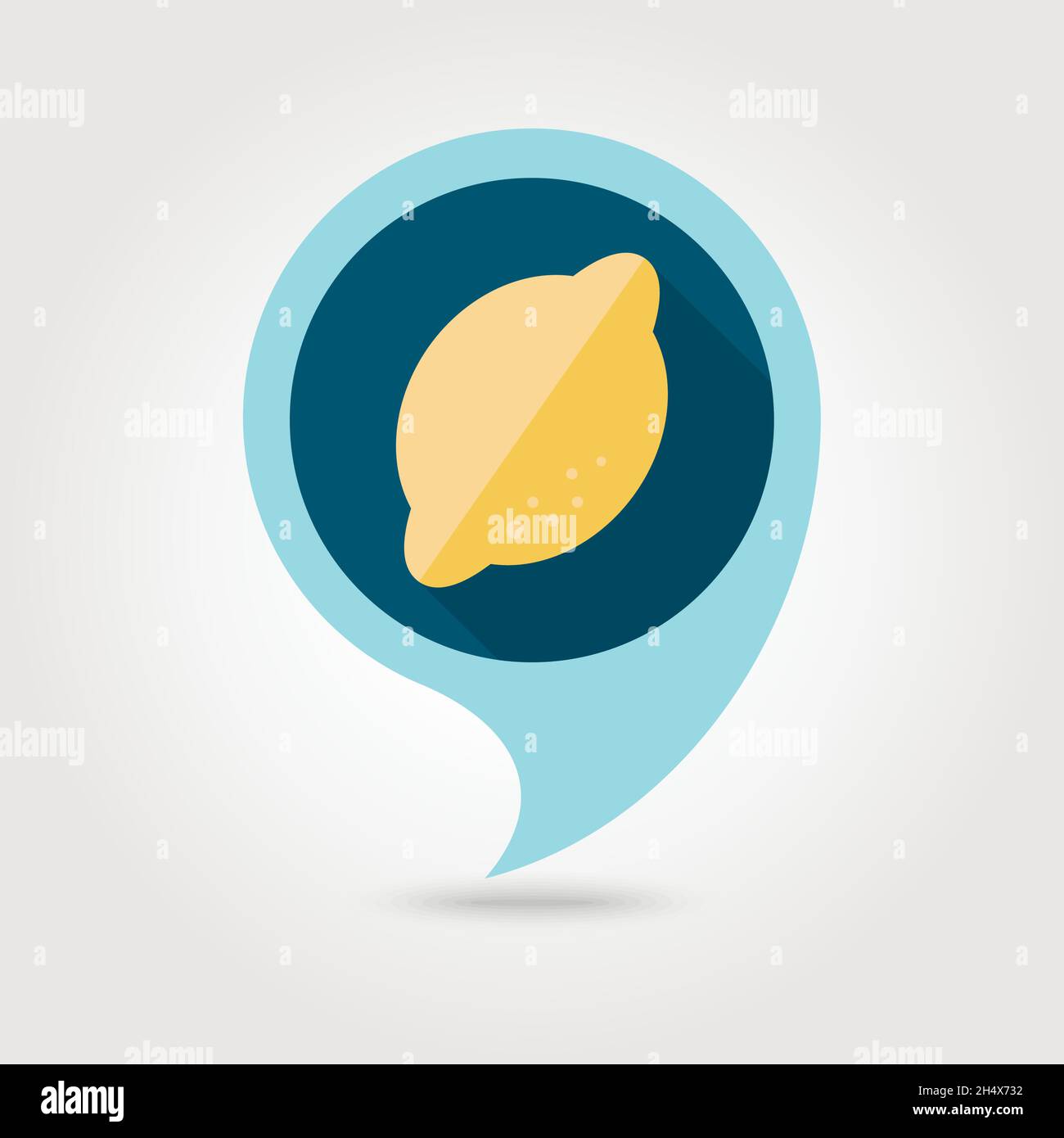 Lemon flat vector pin map icon. Map pointer. Map markers. Tropical ...