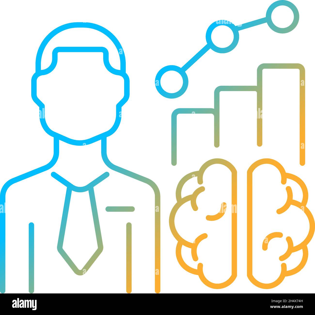 Business intelligence manager gradient linear vector icon Stock Vector