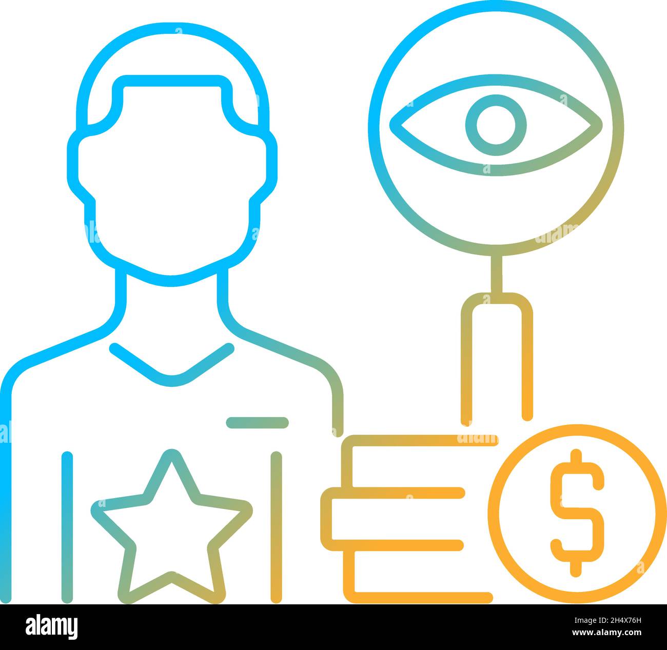 Comptroller gradient linear vector icon Stock Vector