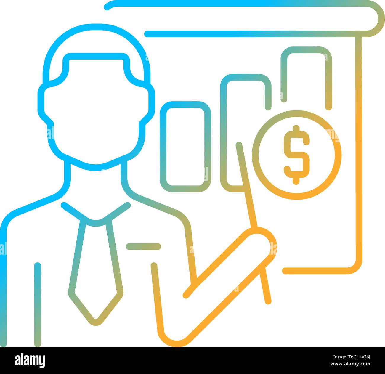 Business teacher gradient linear vector icon Stock Vector
