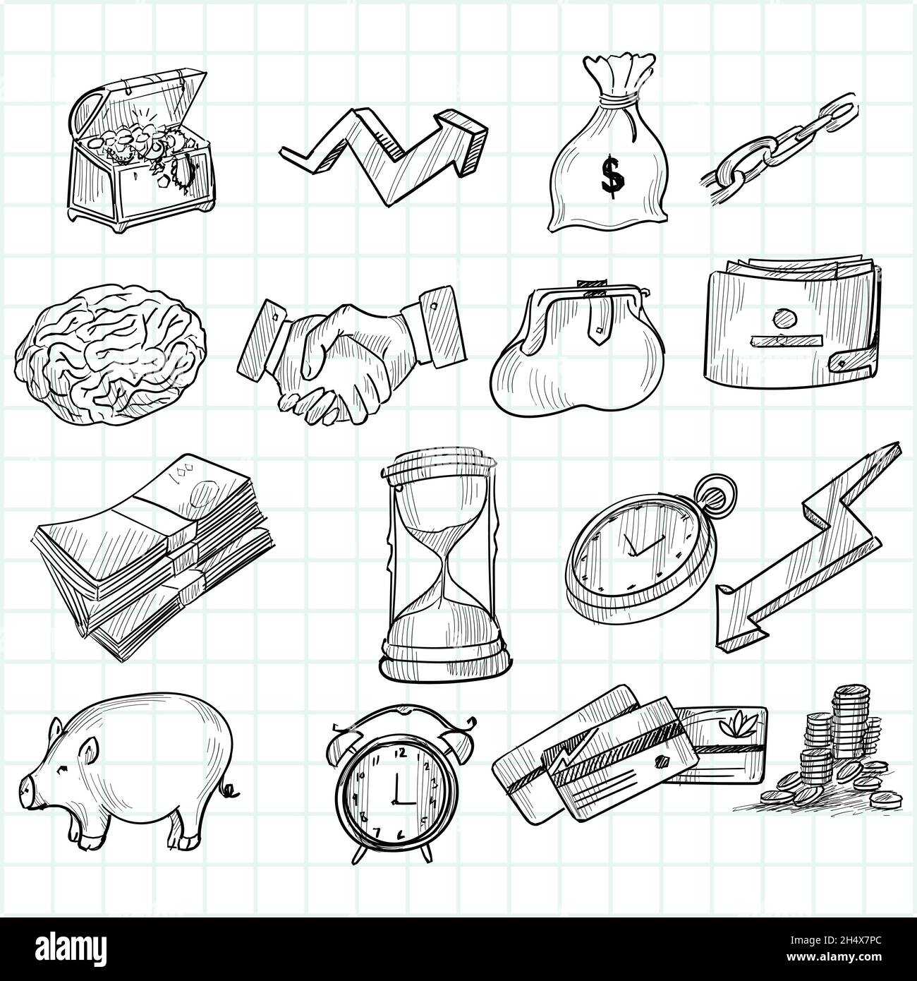 Hand draw doodle sketch icon set design Stock Vector Image & Art - Alamy