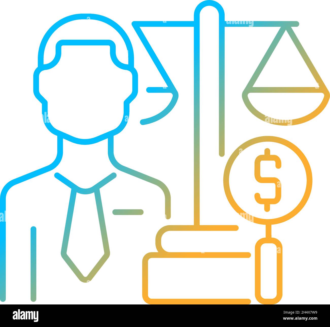 Financial examiner gradient linear vector icon Stock Vector