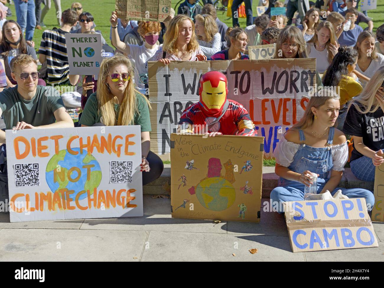 London, UK. Fridays For Future environmental protest in Parliament Square, 24th September 2021. Stock Photo