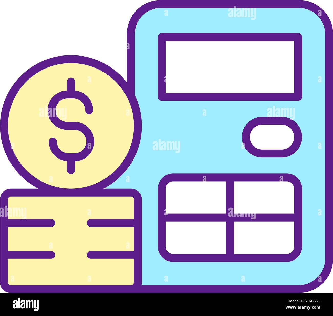 Bookkeeping RGB color icon Stock Vector
