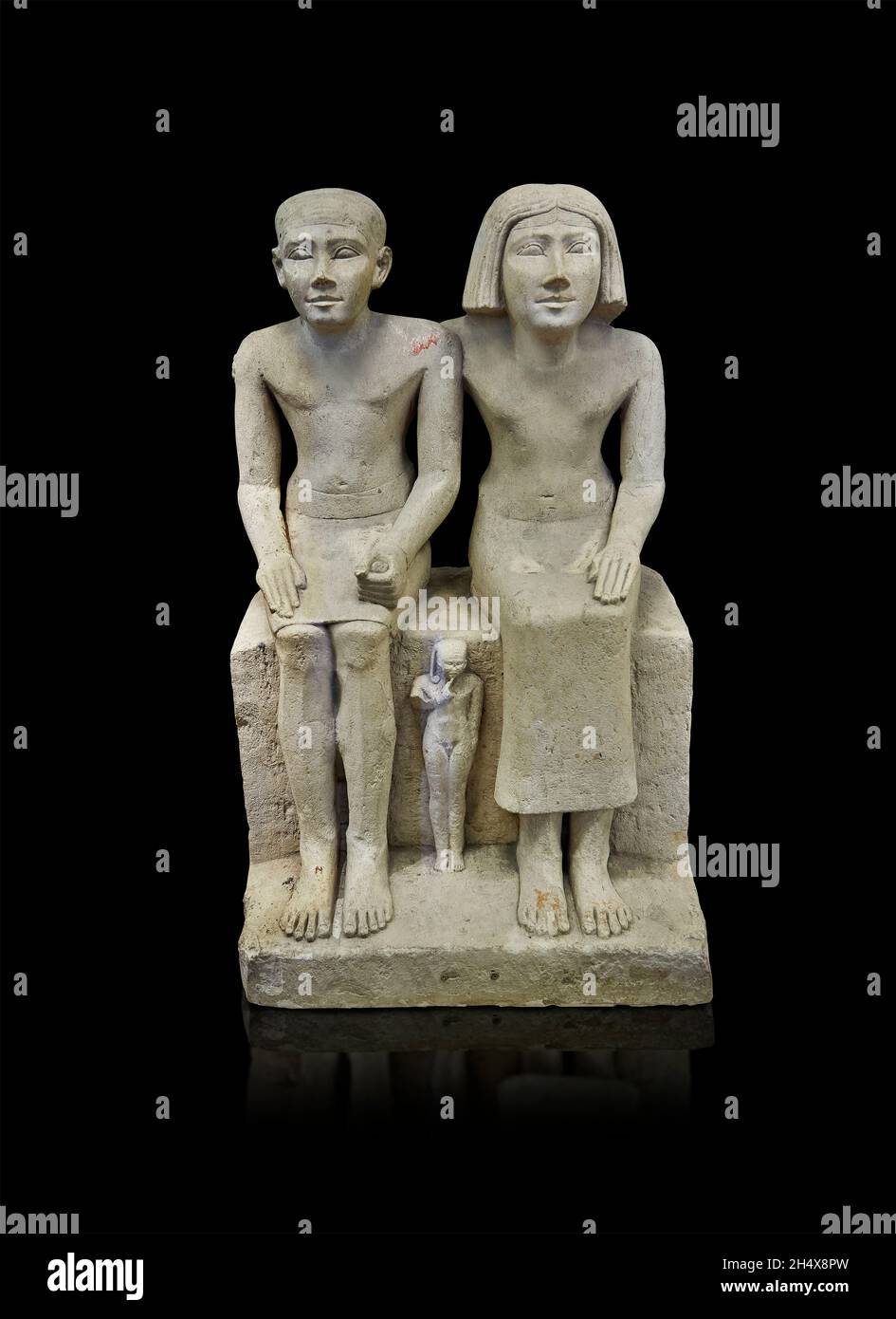 Egyptian statue sculpture of a married couple and son, 2620-2500, 4yj ...