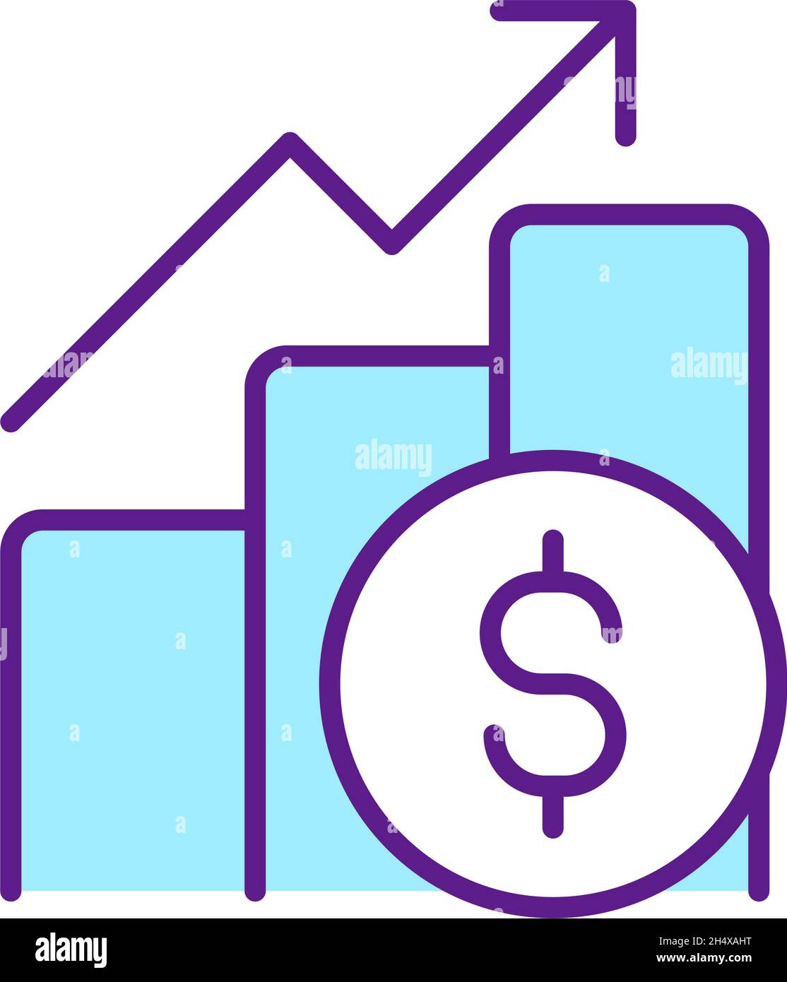 Income increase chart RGB color icon Stock Vector Image & Art - Alamy