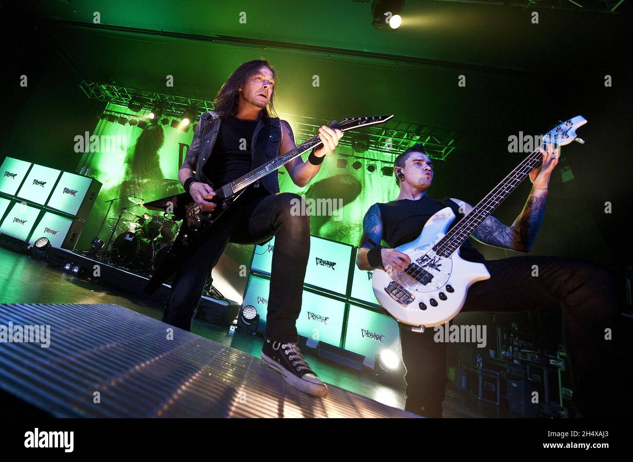 Jason James and Michael Paget of Bullet for my Valentine in concert at 02 Academy - Birmingham Stock Photo