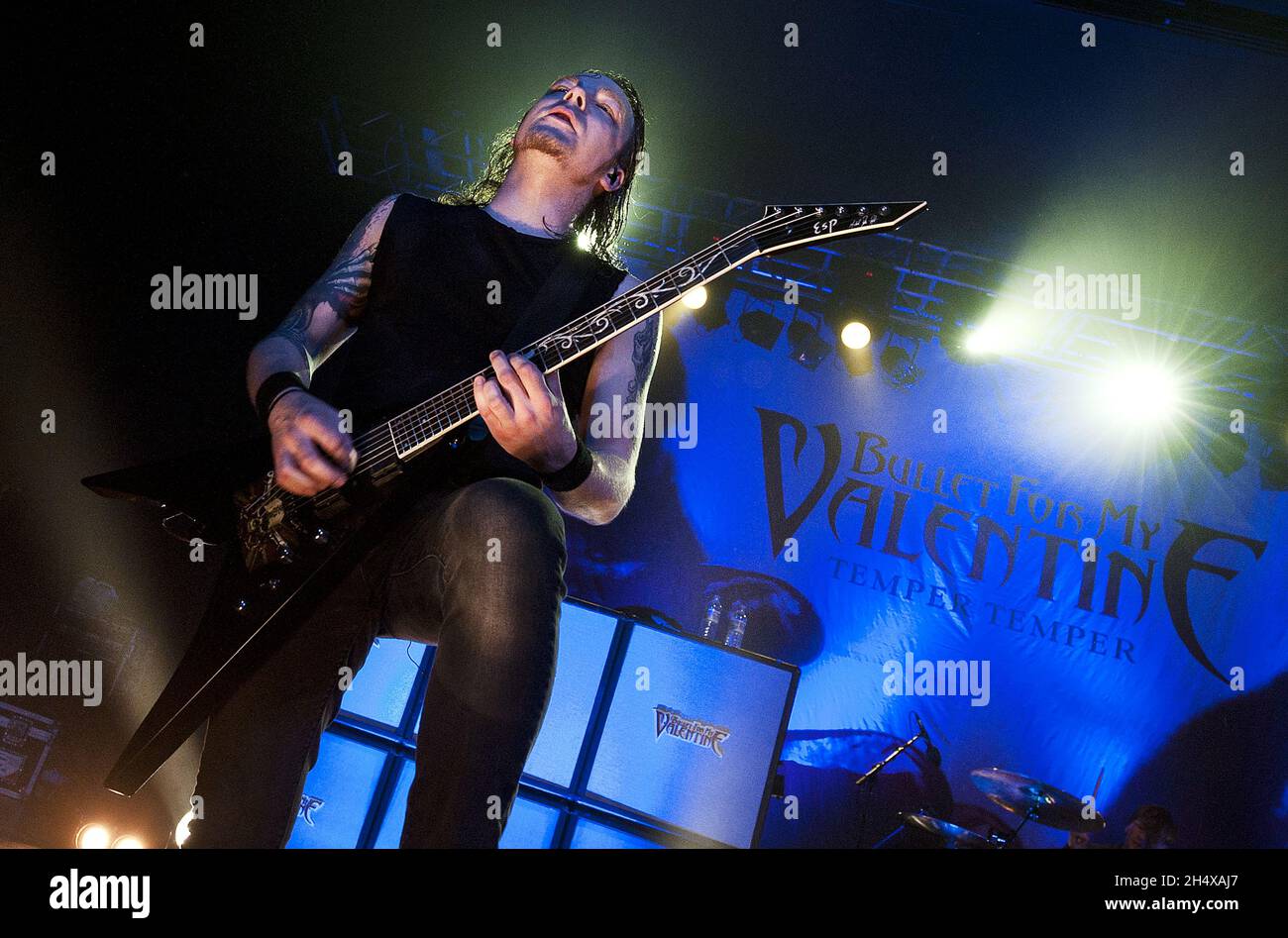 Michael Paget of Bullet for my Valentine in concert at 02 Academy - Birmingham Stock Photo
