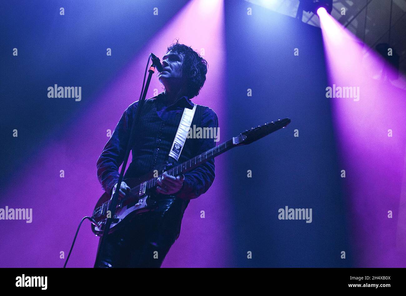Jon Spencer of The Jon Spencer Blues Explosion in concert during ATP Festival at Alexandra Palace - London Stock Photo