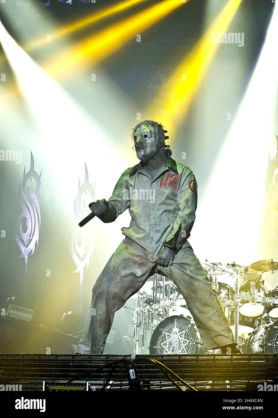 Slipknot in concert during Download festival - Donington Park Stock Photo