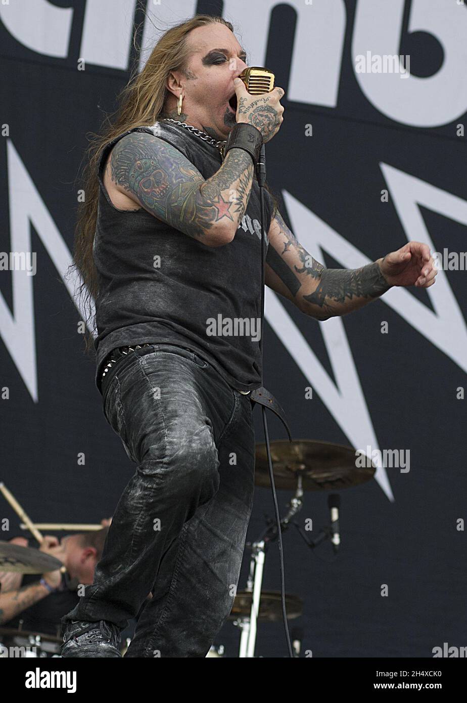 Bradley James 'Dez' Fafara of Coal Chamber performing live at Download Festival in Donnington Park, Leicestershire. Stock Photo