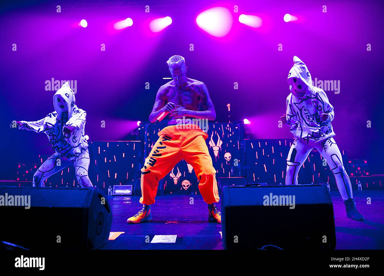 Ninja of Die Antwoord in concert at Brixton Academy - London Stock Photo