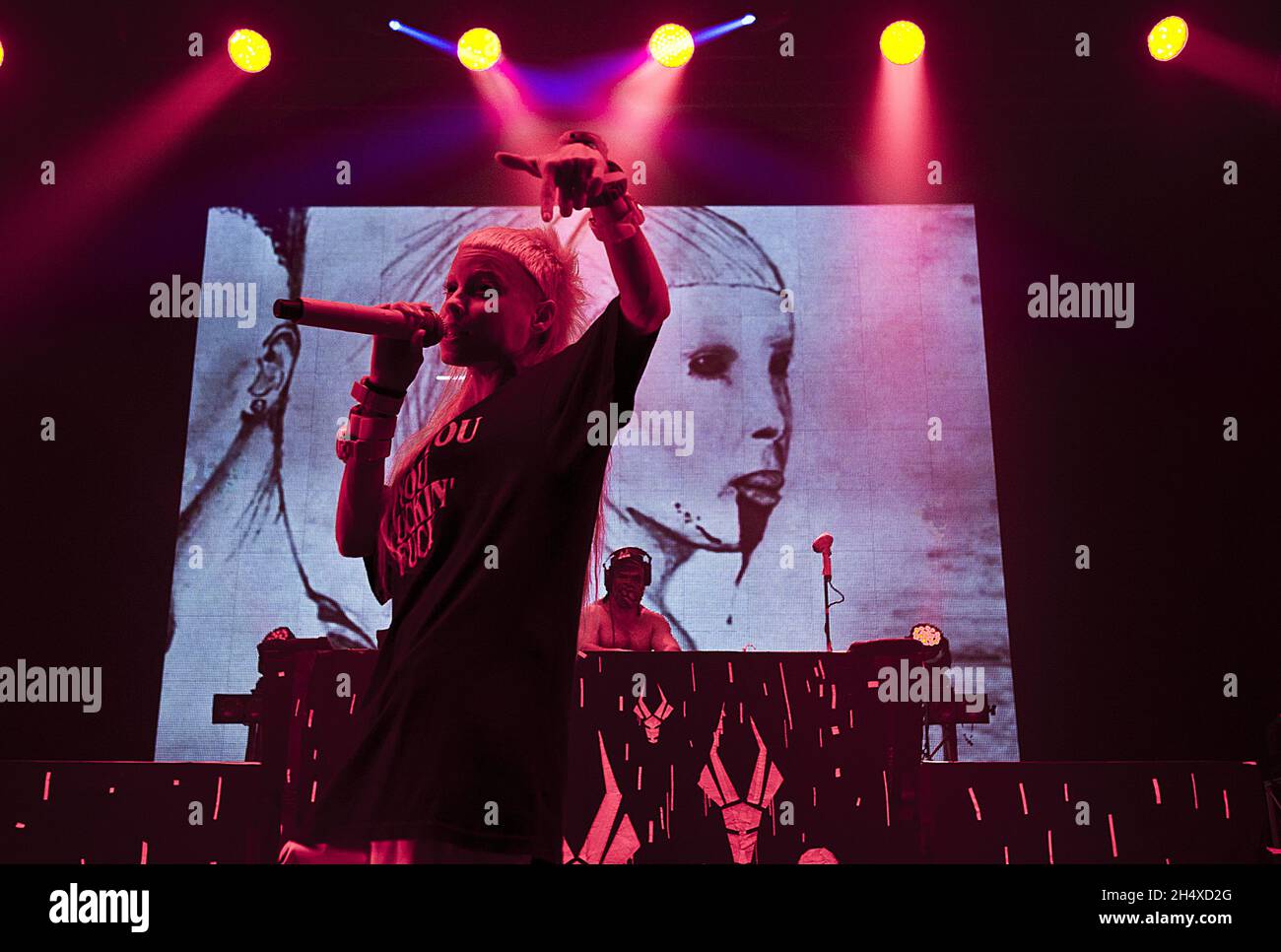 Yolandi Visser of Die Antwoord in concert at Brixton Academy - London Stock Photo