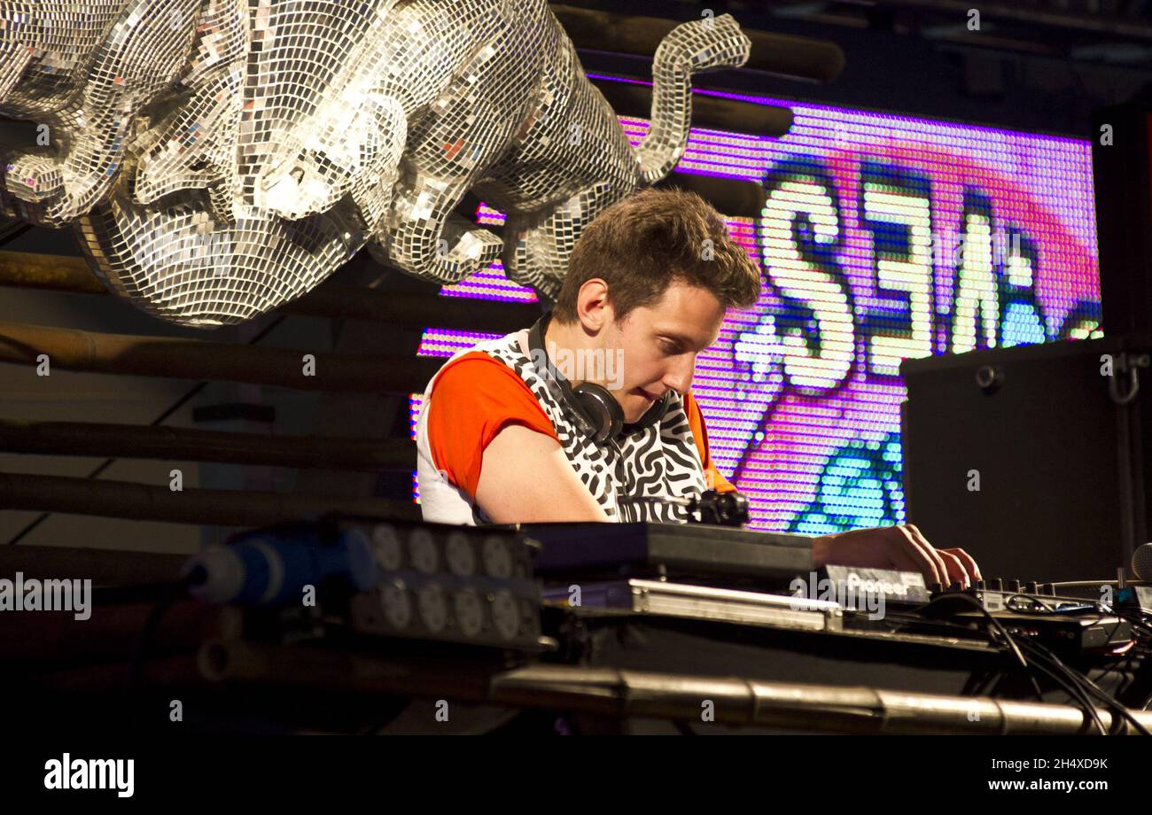 Thomas Mackenzie Bell aka Toddla T during live DJ set at Lovebox