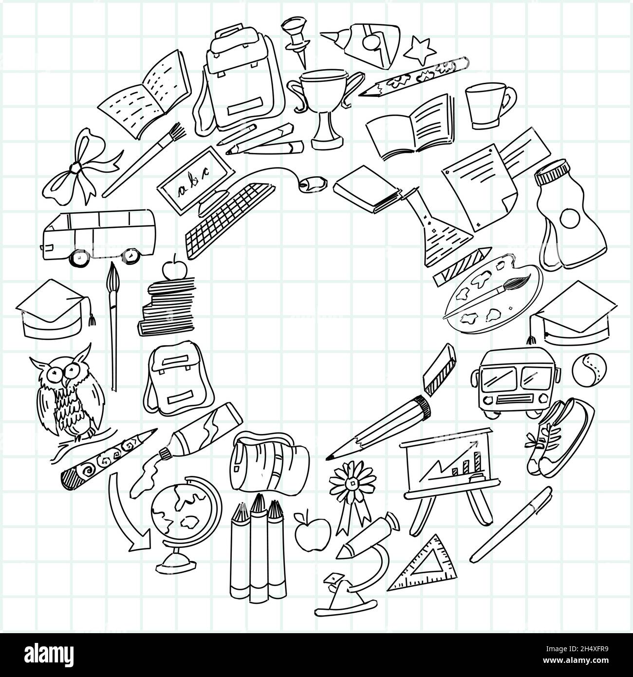 Hand draw education doodle sketch icon set design Stock Vector Image ...