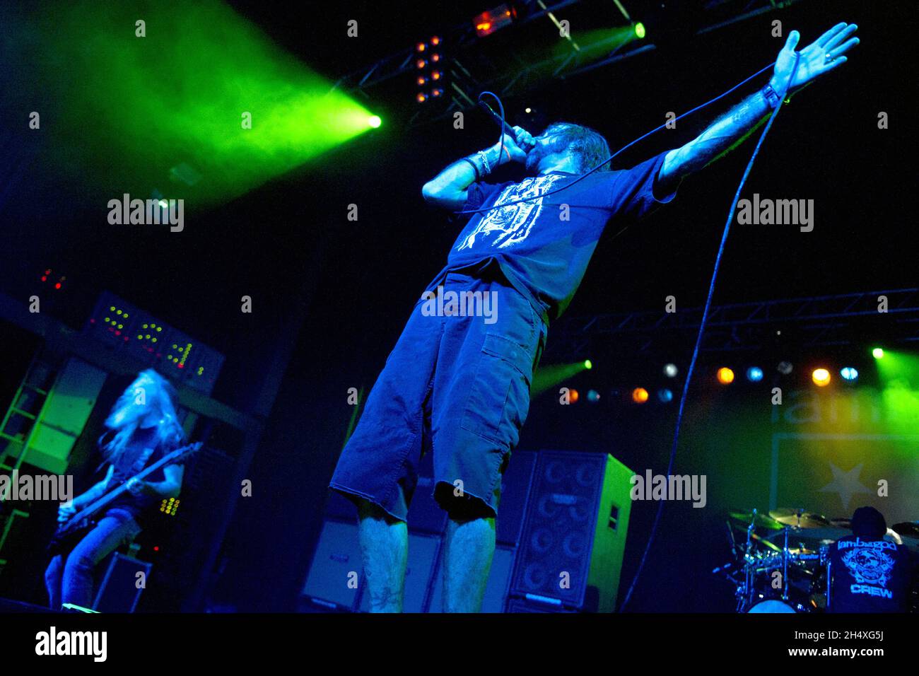 Randy Blythe of Lamb Of God performing live on stage at the 02 Academy