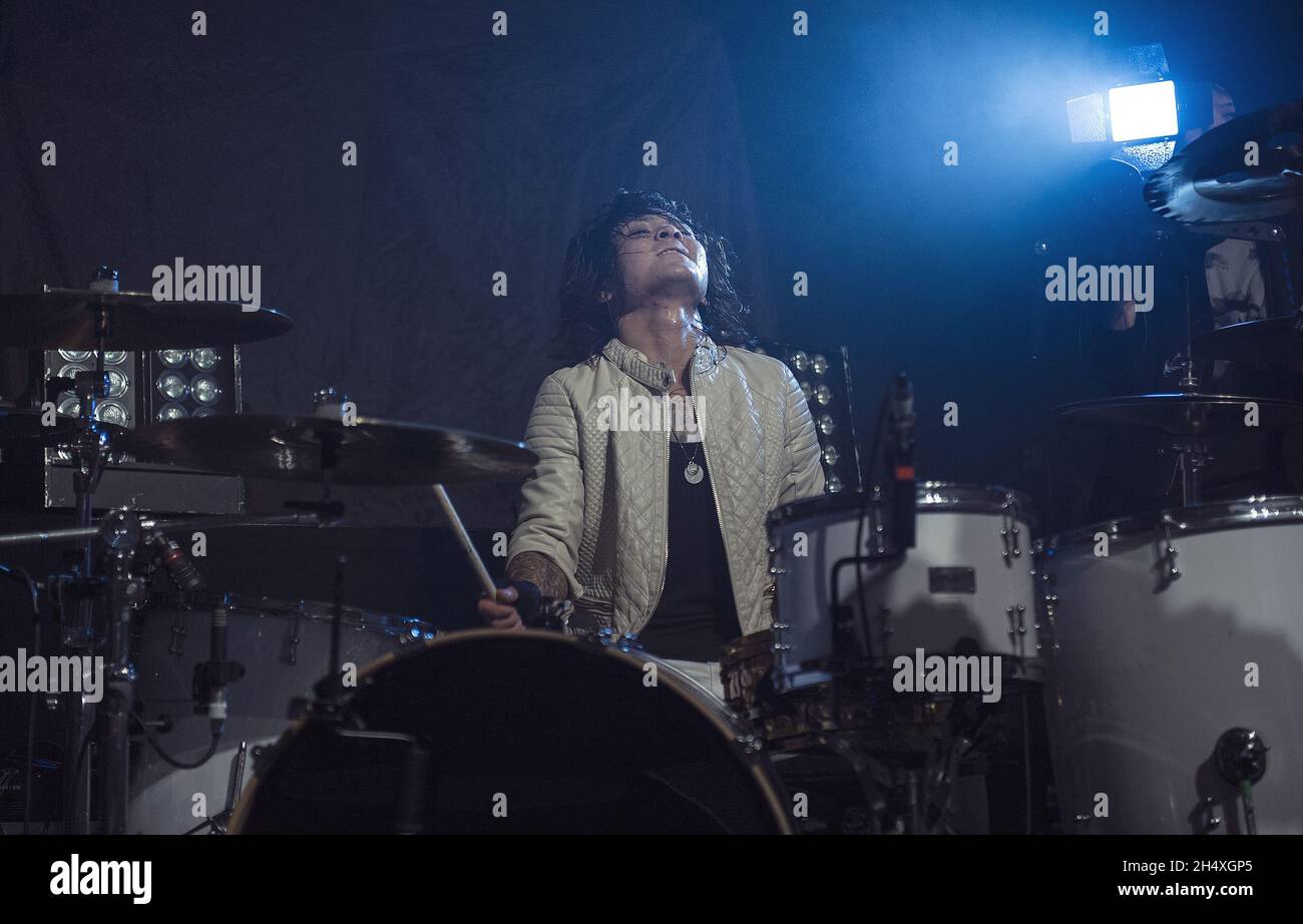 Amano Tatsuya of Crossfaith live on stage during day one of