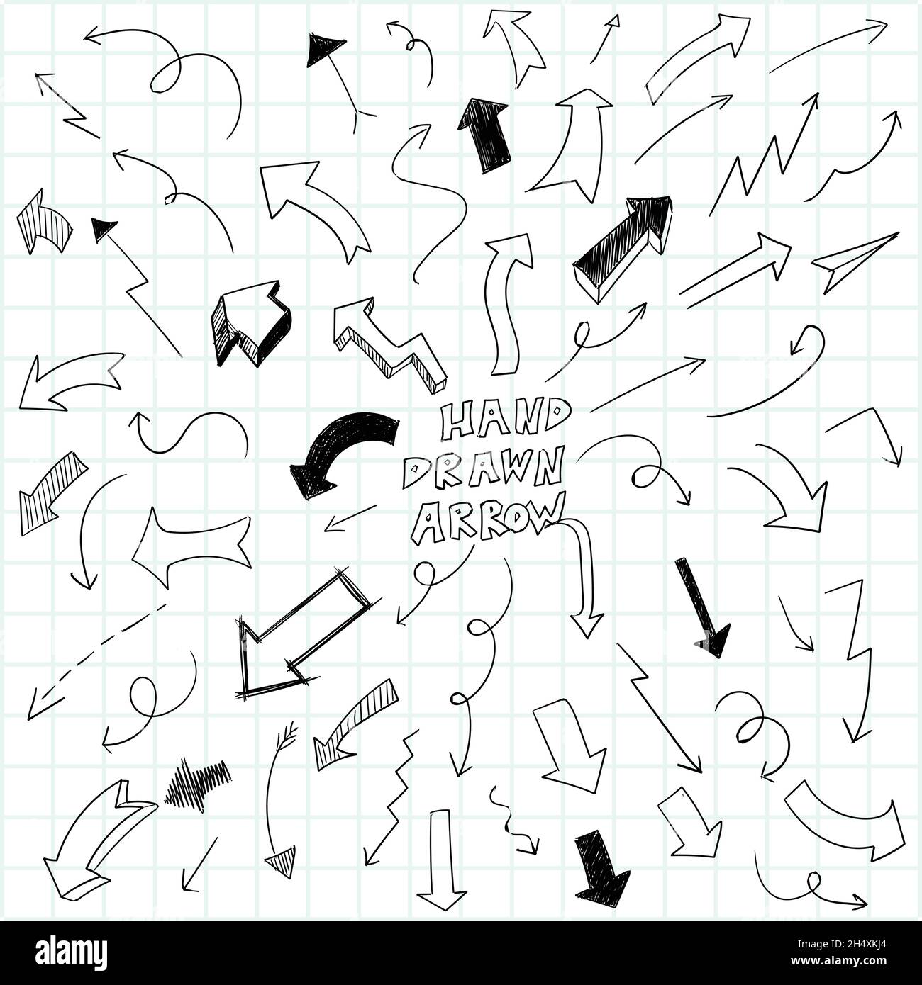 Hand drawn geometric doodle arrow set Stock Vector Image & Art - Alamy