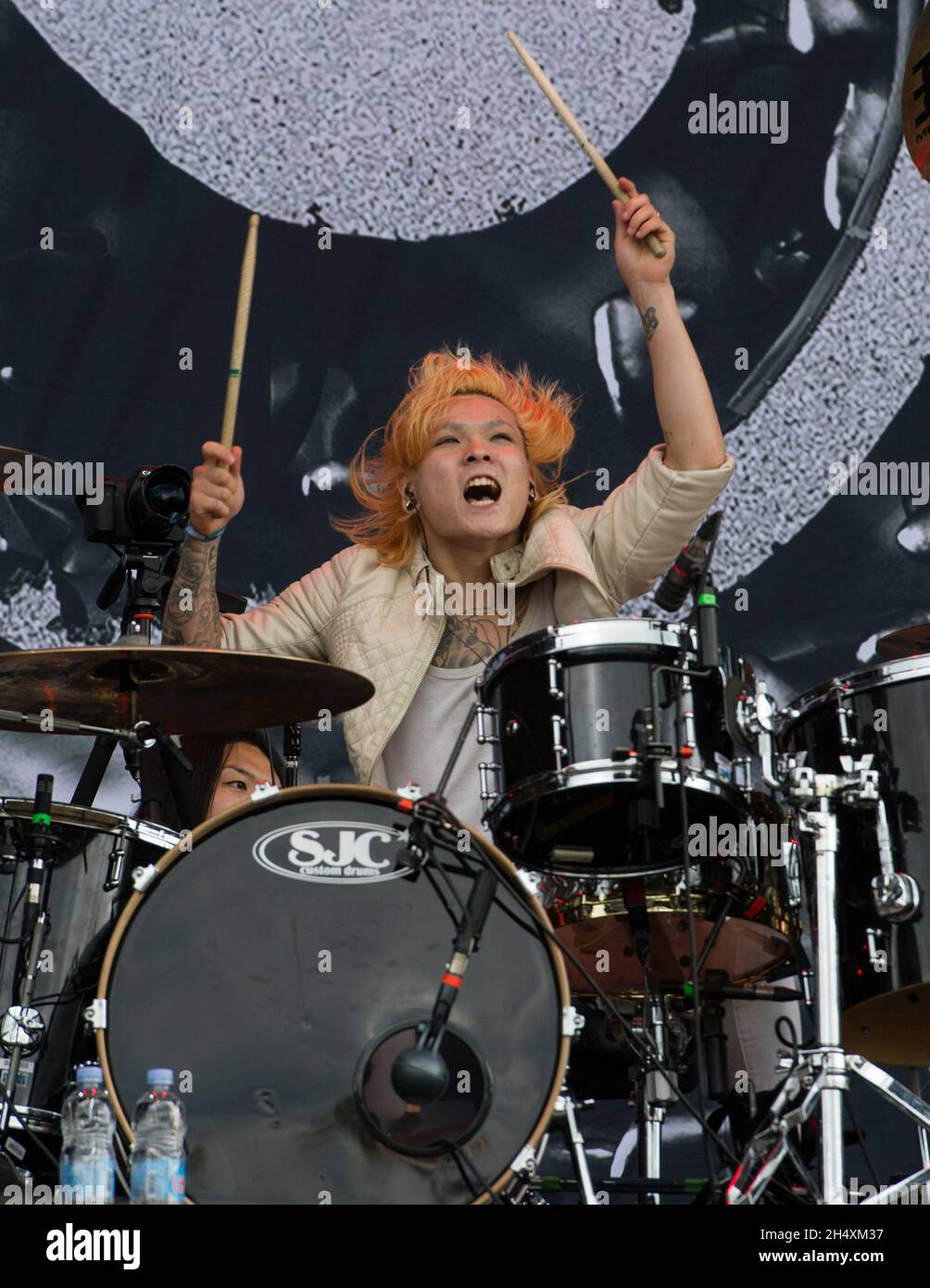 Amano Tatsuya of Crossfaith live on stage during day one of
