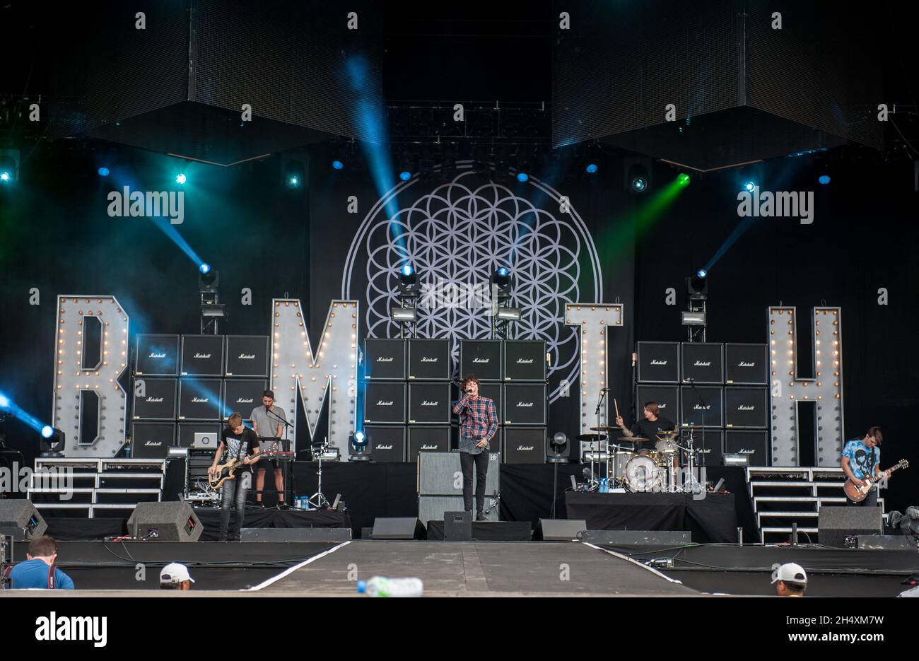 Bring Me The Horizon live on stage on day 2 at Download Festival on 14th June 2014 Donington
