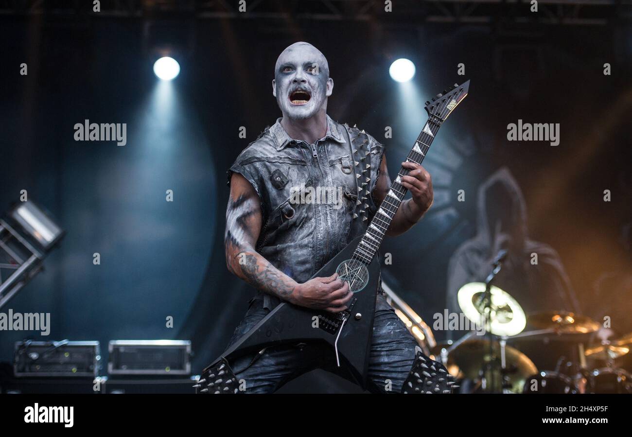 The Norwegian symphonic black metal band Dimmu Borgir performs live at Oslo  Spektrum. Here vocalist Shagrath is seen live on stage. Norway, 28/05 2011  Stock Photo - Alamy