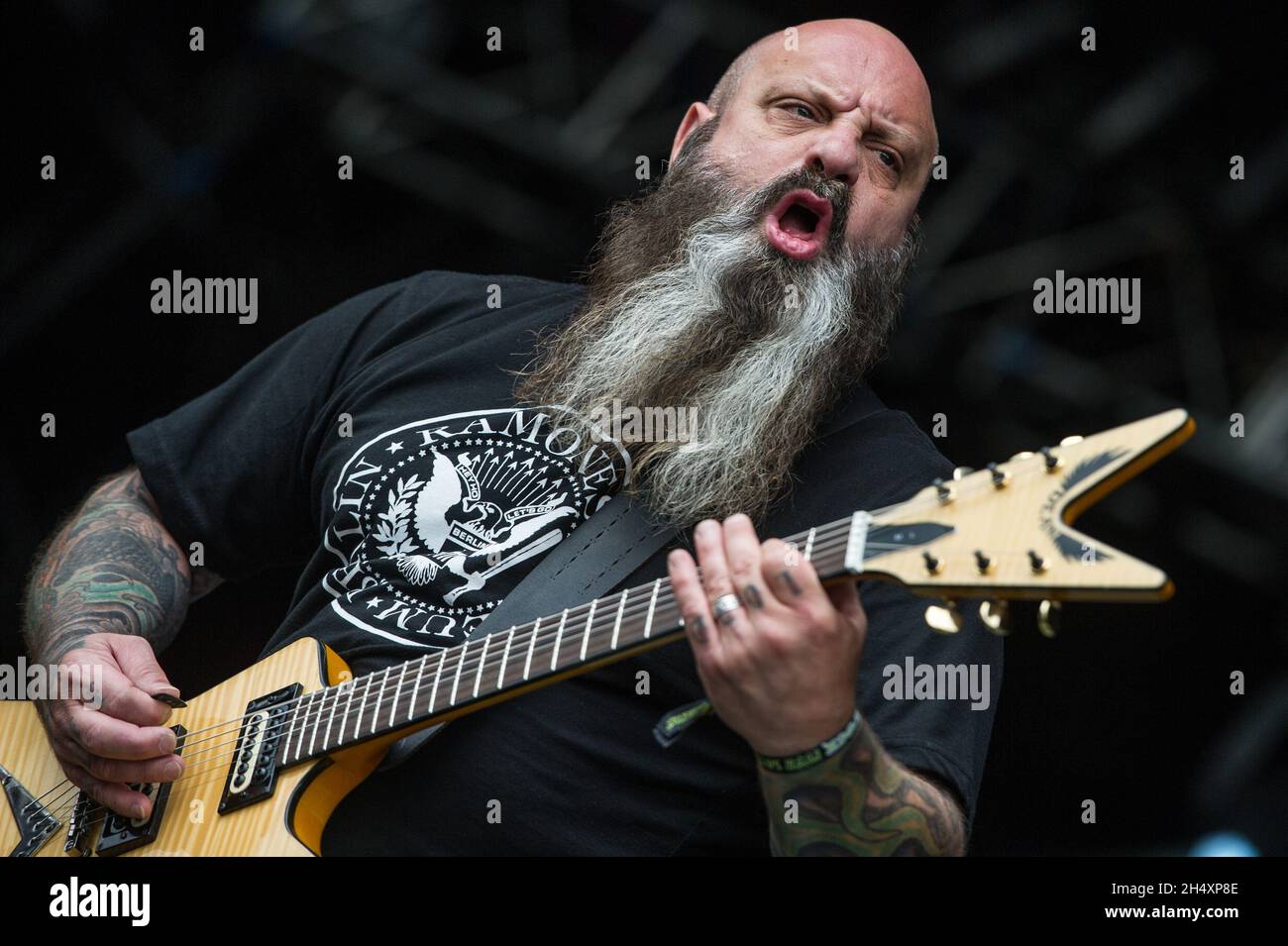 Kirk Windstein of Crowbar live on stage on day 2 of Bloodstock Open Air ...