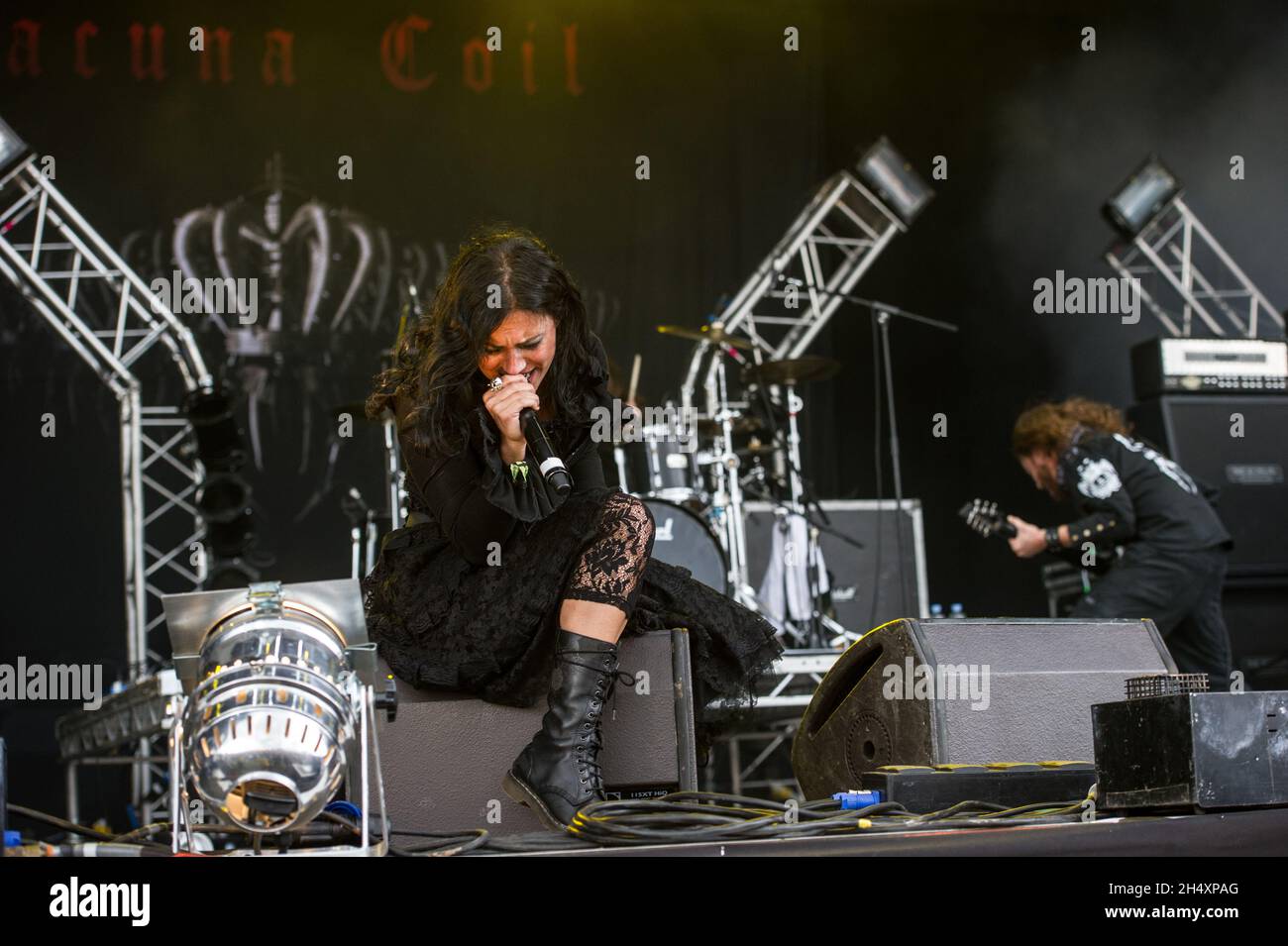 Cristina Scabbia of Lacuna Coil live on stage on day 2 of Bloodstock