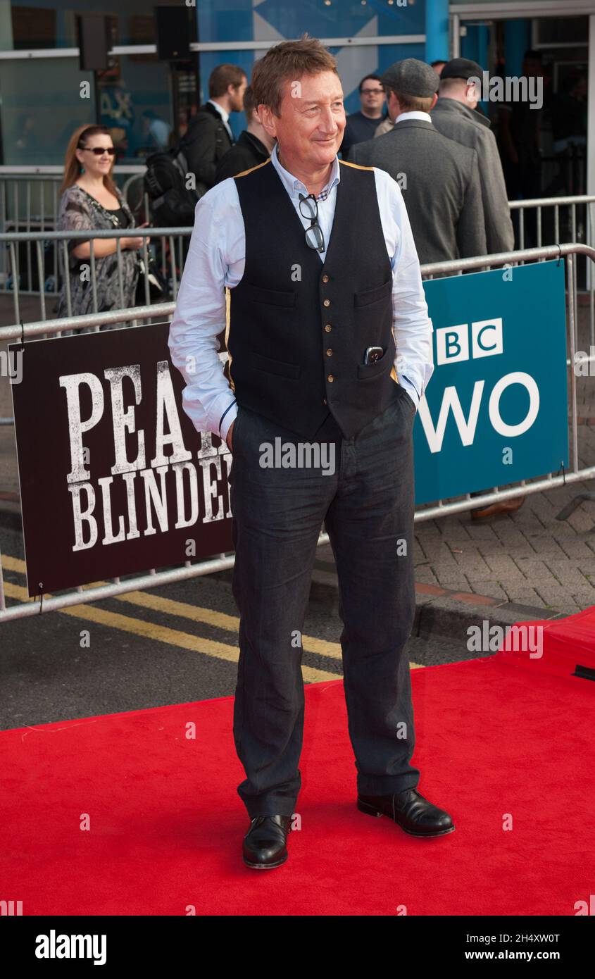 Steven Knight attending the world premiere screening of the first episode of the new series Peaky Blinders at Cineworld Broad Street in Birmingham on Sunday 21st September Stock Photo