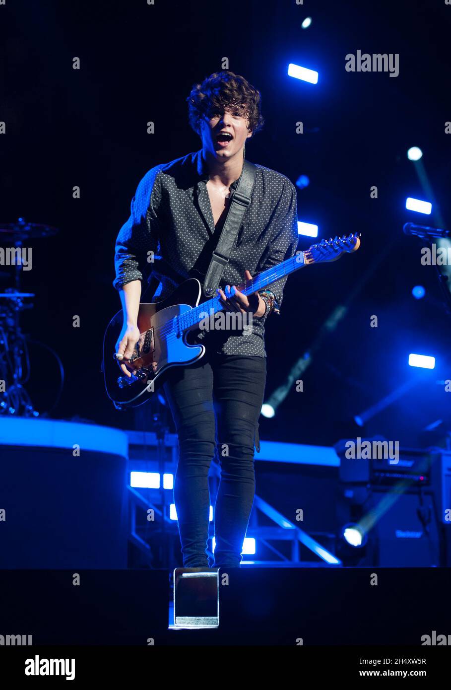 Bradley Simpson of The Vamps live on stage on Sunday 5th October