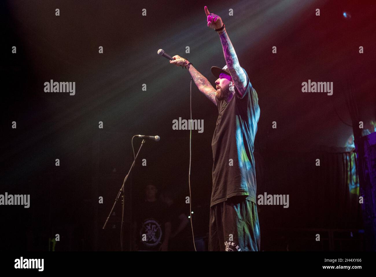 JJ Peters of Deez Nuts performing live on stage during IMPERICON Festival at 02 Academy on May 04, 2015 in Manchester, United Kingdom Stock Photo