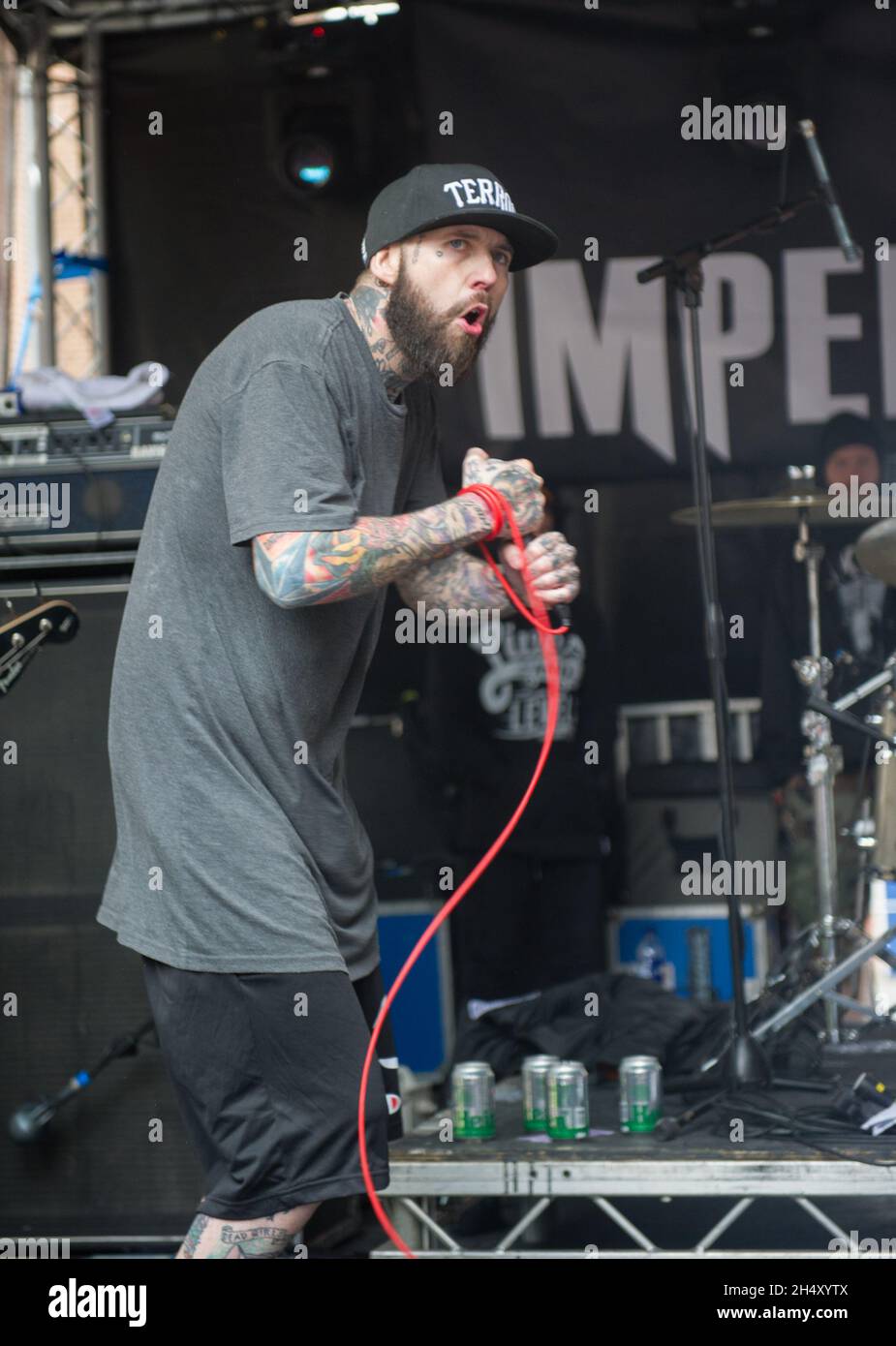 JJ Peters of Deez Nuts performing live at Slam Dunk festival on May 25, 2015 in Wolverhamptonl, United Kingdom Stock Photo
